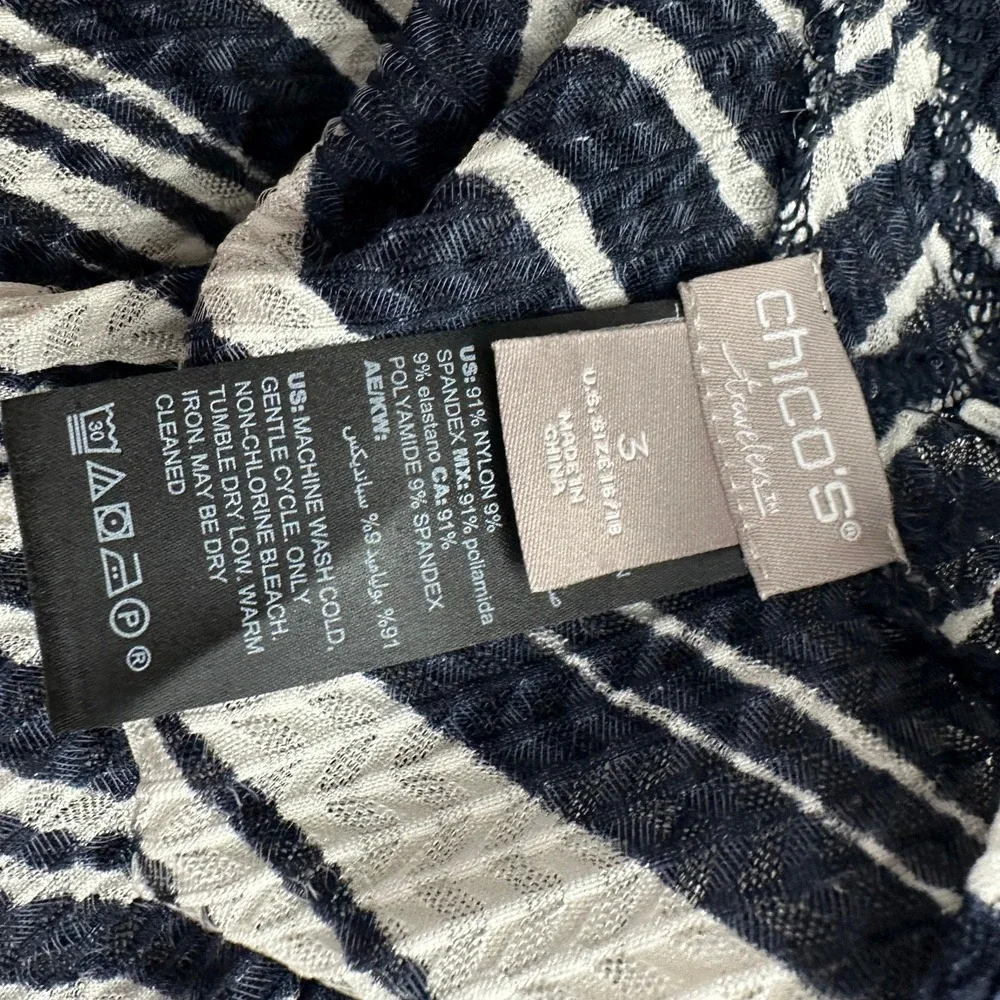 Chicos Travelers Womens Zebra Print Open Front Cardigan Size 3 US XL Lightweight